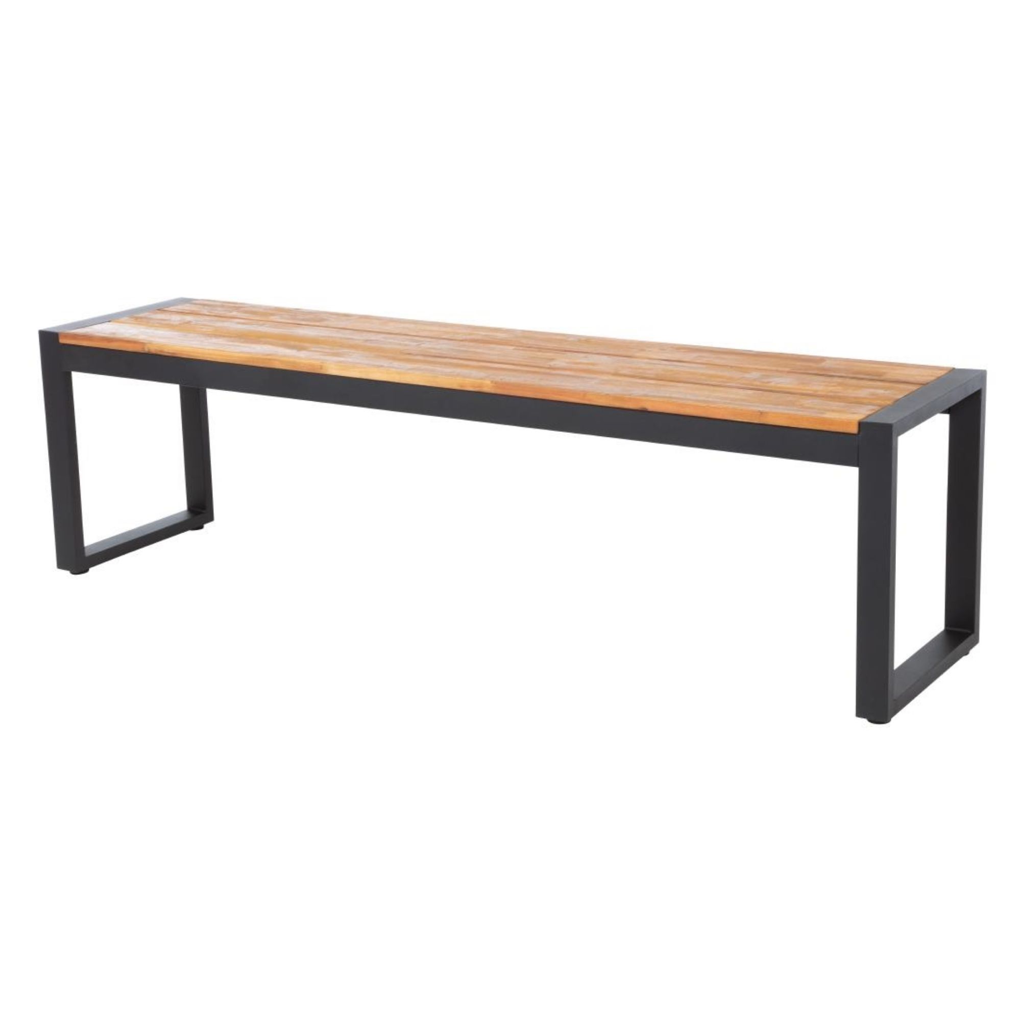 Picture of Bolero Acacia Wood and Steel Industrial Benches 1600mm (Pack of 2)