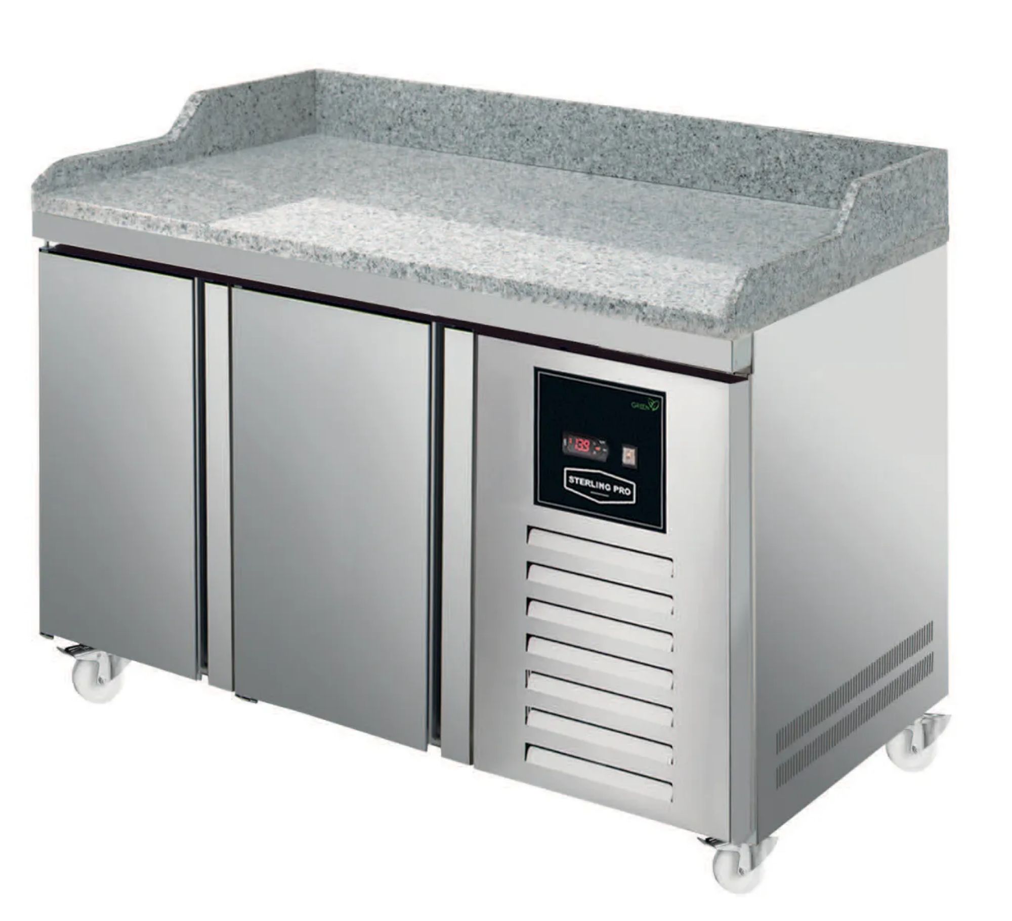 Picture of Atosa EPF3462HDSB 2 Door Preparation Counter Freezer with Splash Back, 280 Litres