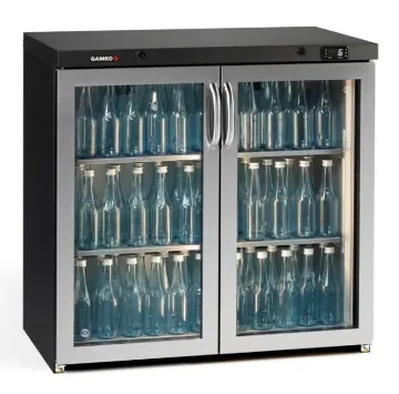 Picture of Gamko Maxiglass MG3/250GCS Hinged Double Stainless Steel Frame Glass Door Undercounter Bottle Cooler 250 Litres