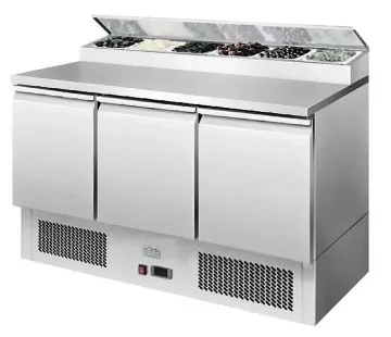 Picture of Ice-A-Cool ICE3869GR 3 Door Refrigerated Saladette Prep Counter 380 Litres