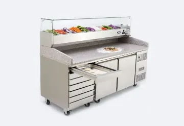 Picture of Atosa EPF3480GR Two Door + 7 Drawer Salad Prep Counter Table 250 Litres