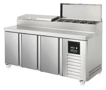 Picture of Sterling Pro Green SPIZ-180 3 Door Refrigerated Pizza Preparation Counter 428 Litres