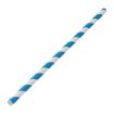 Picture of Utopia Biodegradable Paper Straws Blue Stripes (Pack of 250)