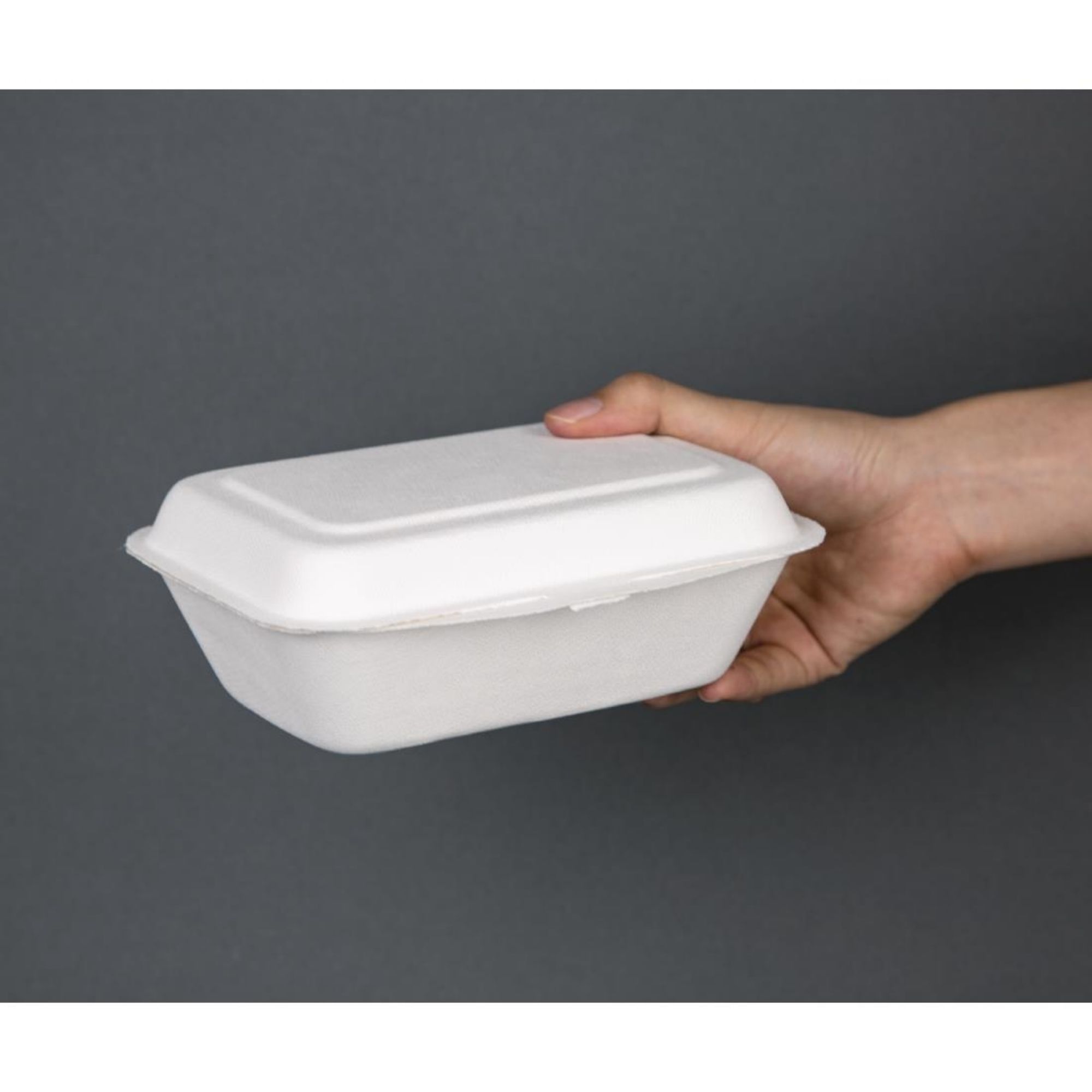 Picture of Fiesta Compostable Bagasse Hinged Food Containers 182mm