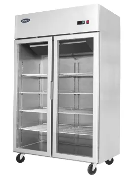Picture of Atosa YCF9402GR Slimline Double Glass Door Upright Fridge 900ltrs