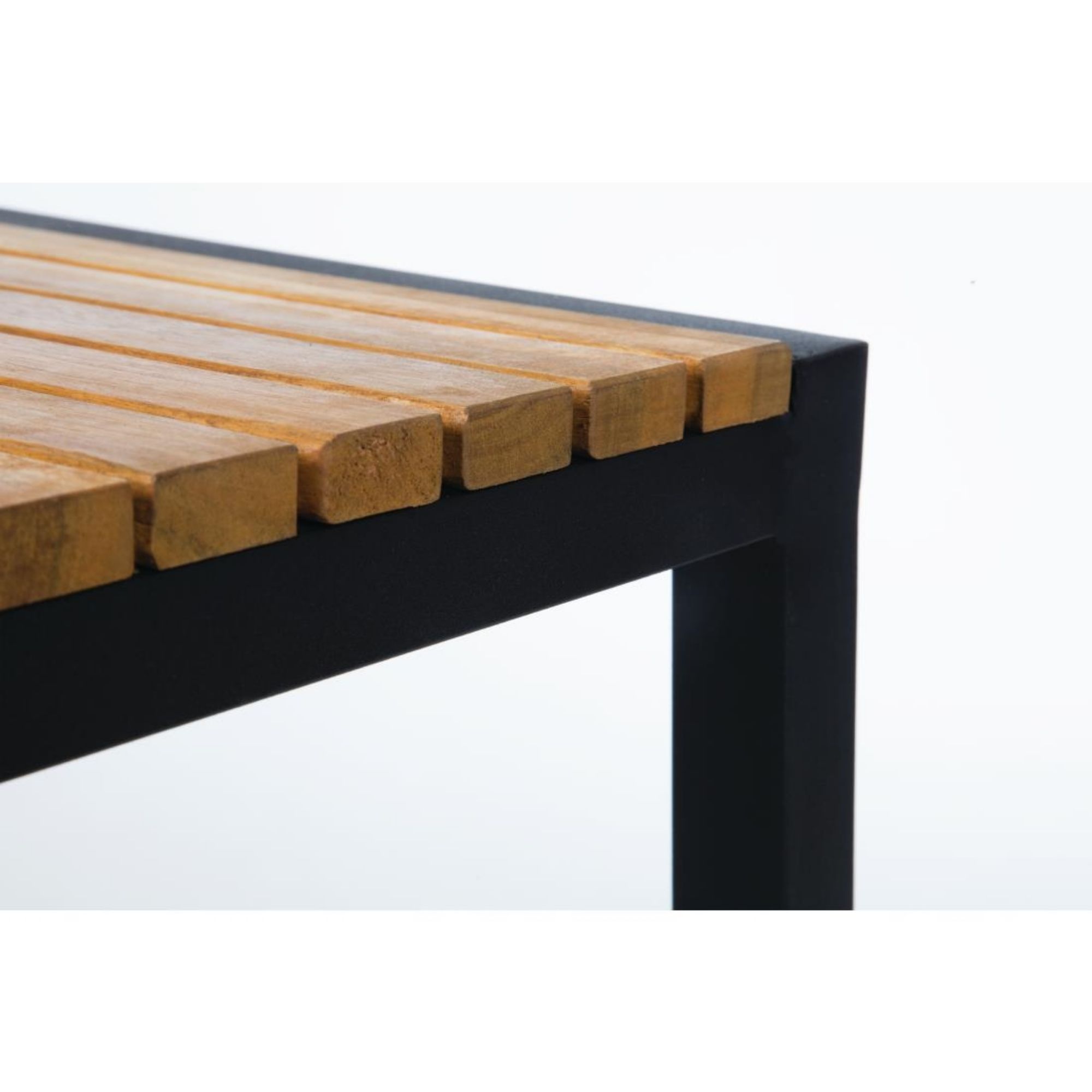 Picture of Bolero Black Steel & Acacia Wood Bar Stools (Pack of 2)