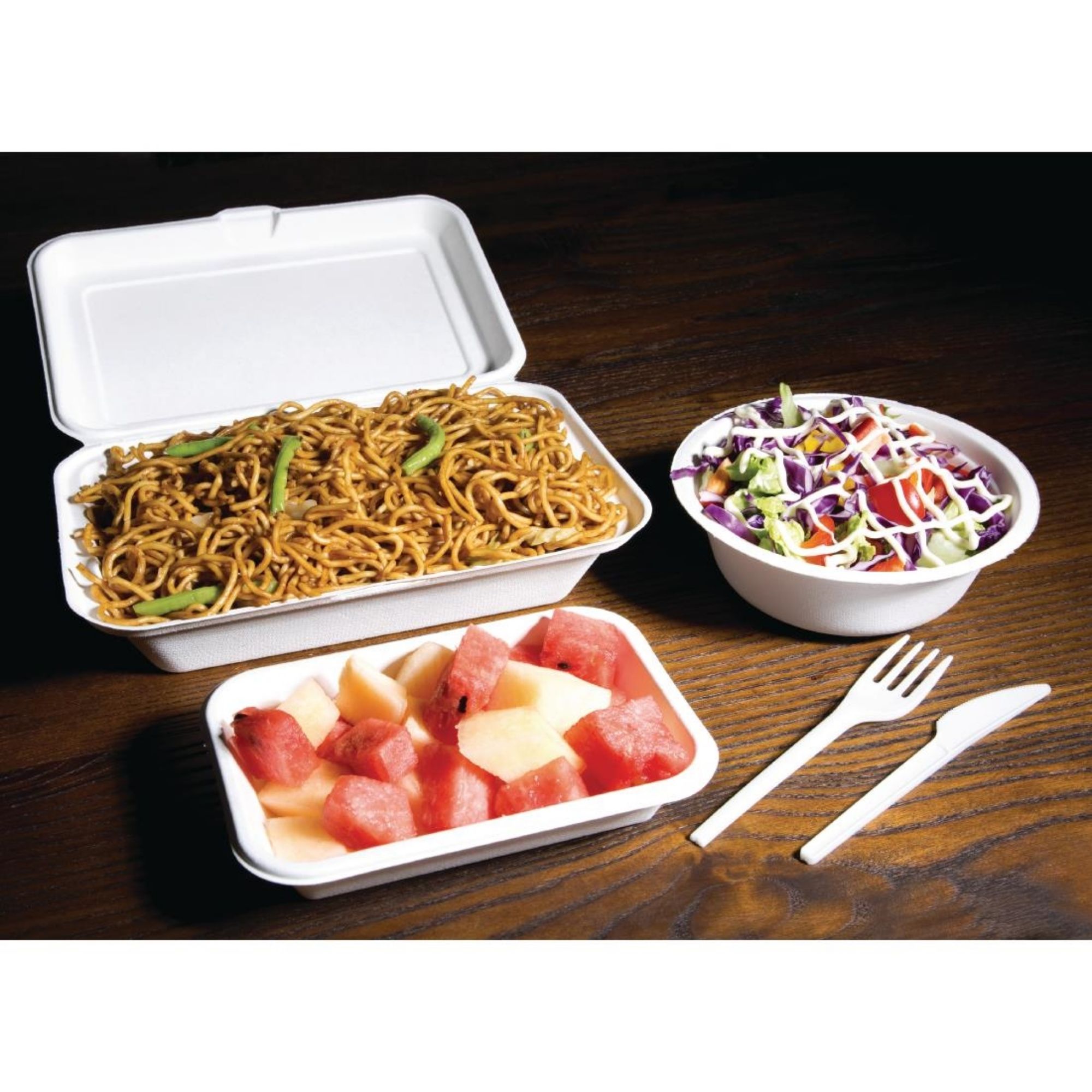 Picture of Fiesta Compostable Bagasse Hinged Food Containers 248mm