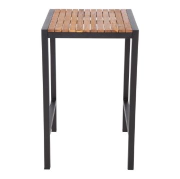 Picture of Bolero Square Steel and Acacia Bar Table 600mm