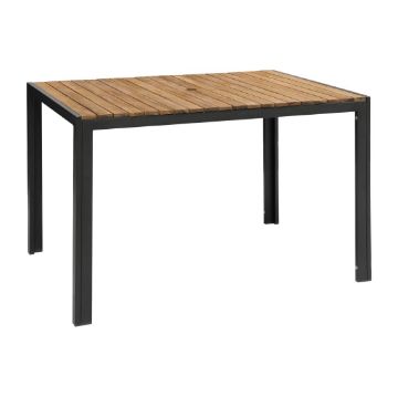 Picture of Bolero Acacia Wood and Steel Rectangular Table 1200mm