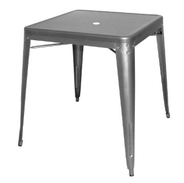 Picture of Bolero Bistro Square Steel Table Gun Metal 668mm