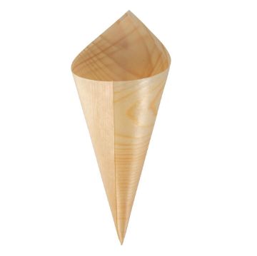 Picture of Fiesta Compostable Wooden Canape Cones 75mm (Pack of 100)