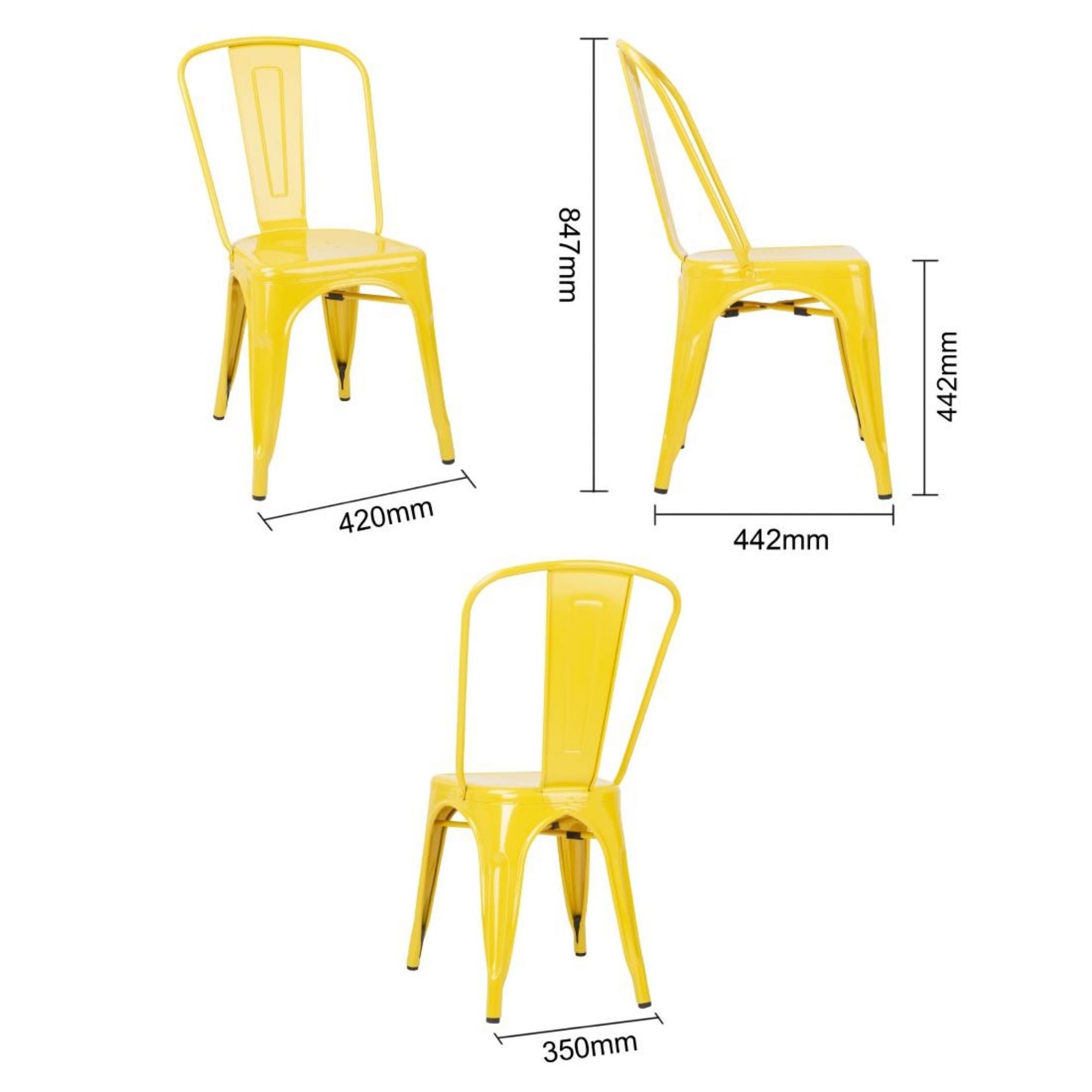 Picture of Bolero Bistro Steel Side Chairs Yellow (Pack of 4)