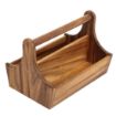Picture of T&G Woodware Acacia Wood Condiment Basket with Handle
