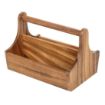 Picture of T&G Woodware Acacia Wood Condiment Basket with Handle