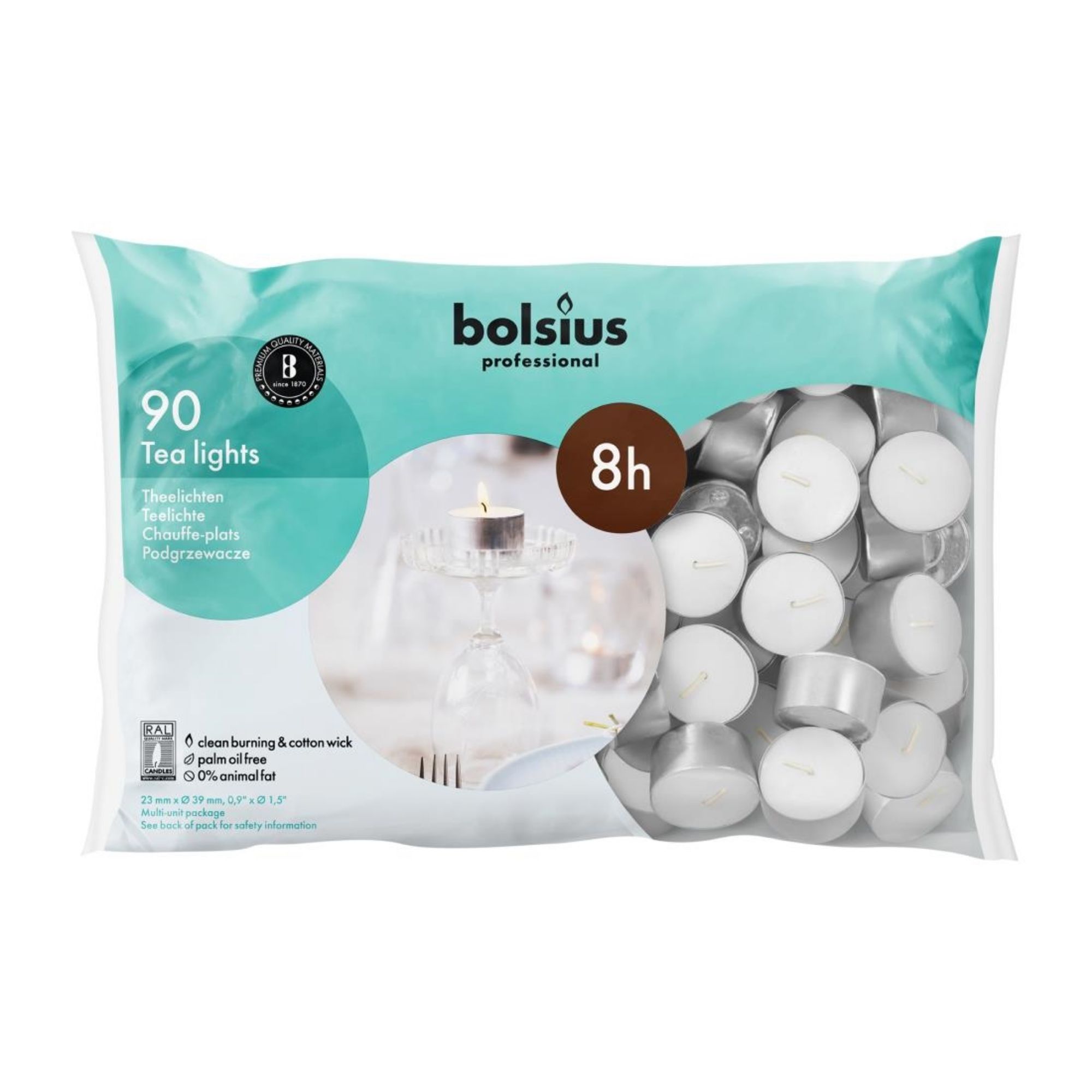 Picture of Bolsius Professional 8 Hour Tealights (Pack of 90)