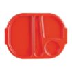 Picture of Olympia Kristallon Small Polycarbonate Compartment Food Trays Red 322mm