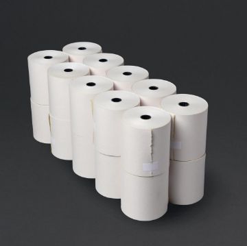 Picture of Olympia Non-Thermal 2ply White and Yellow Till Roll 76 x 70mm (Pack of 20)