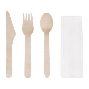 Picture of Fiesta Compostable Wooden Cutlery Meal Pack (Pack of 250)