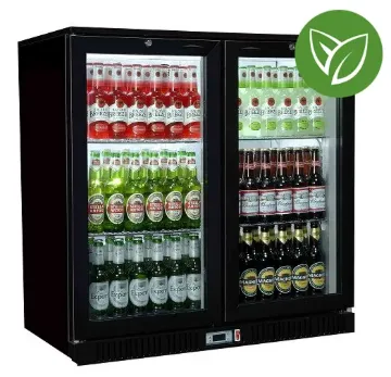 Picture of Sterling Pro Green SP2HC-BH Black Hinged Double Door Bottle Cooler 192 Ltrs / 180 Bottles