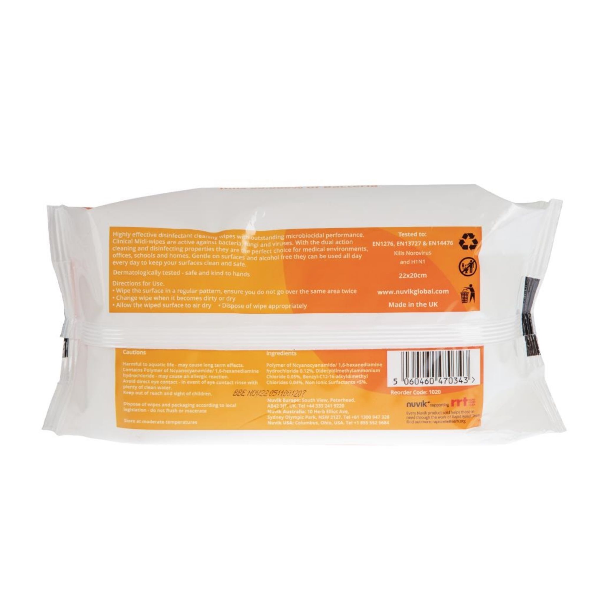 Picture of Uniwipe Clinical Disinfectant Surface Wipes (Pack of 200)