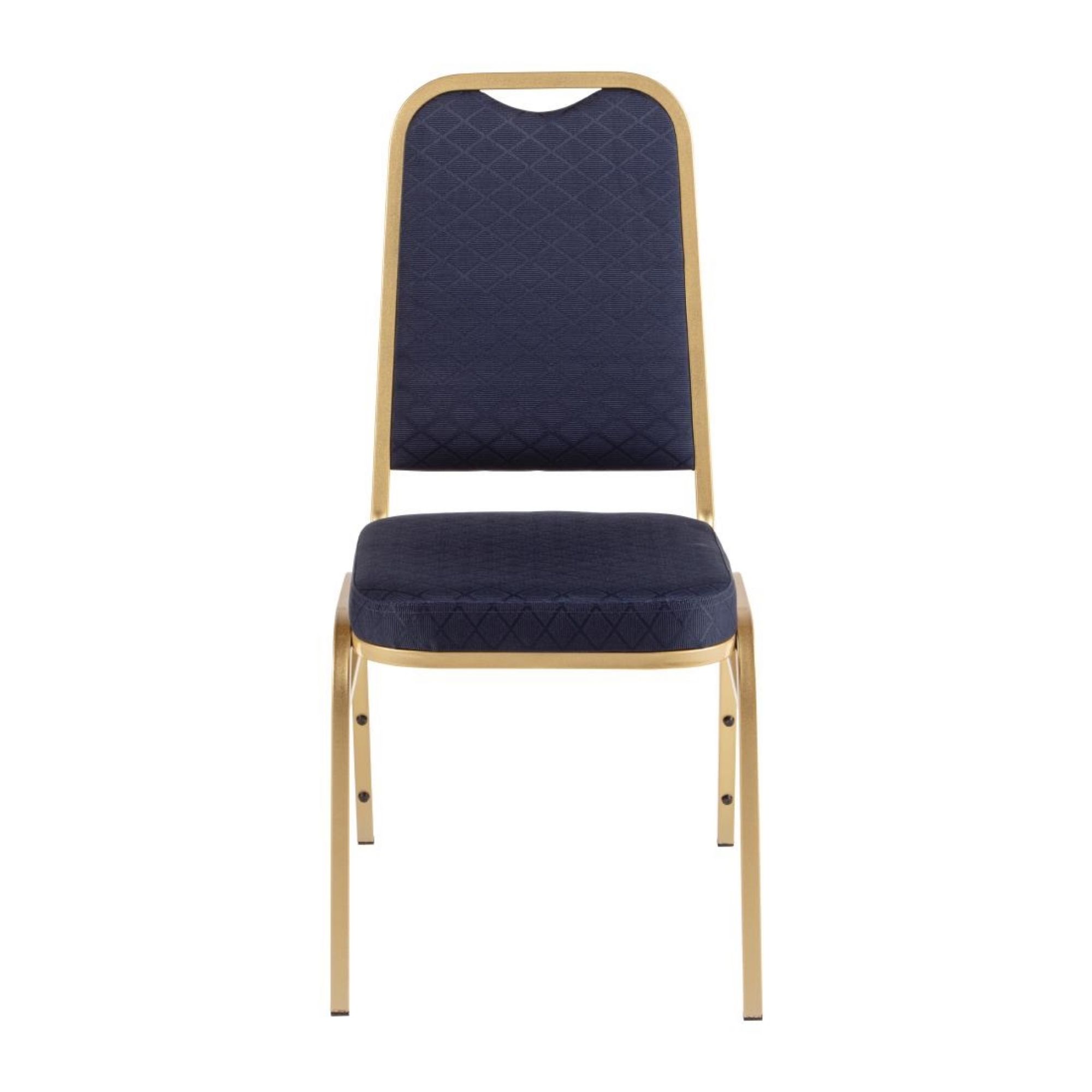 Picture of Bolero Square Back Banquet Chairs Blue & Gold (Pack of 4)