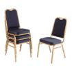 Picture of Bolero Square Back Banquet Chairs Blue & Gold (Pack of 4)