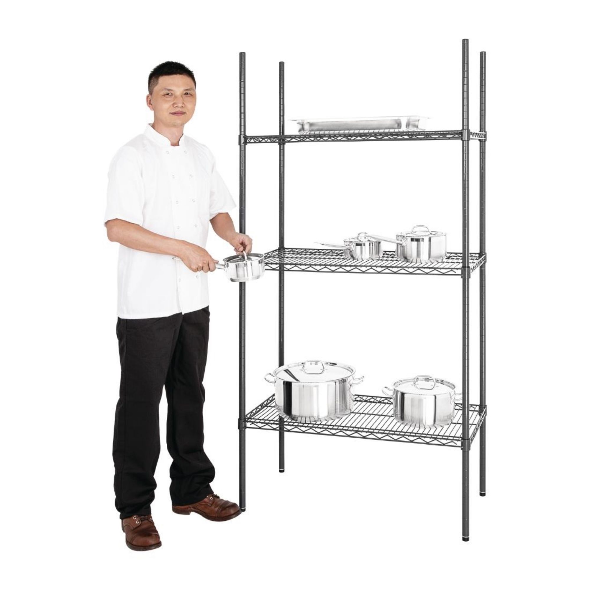 Picture of Nisbets Essentials 3 Tier Coated Shelving Unit 1820 x 915 x 457mm