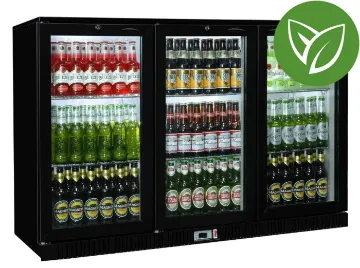 Picture of Sterling Pro Green SP3HC-BS Black Triple Door Sliding Bottle Cooler 300 Ltrs / 274 Bottles