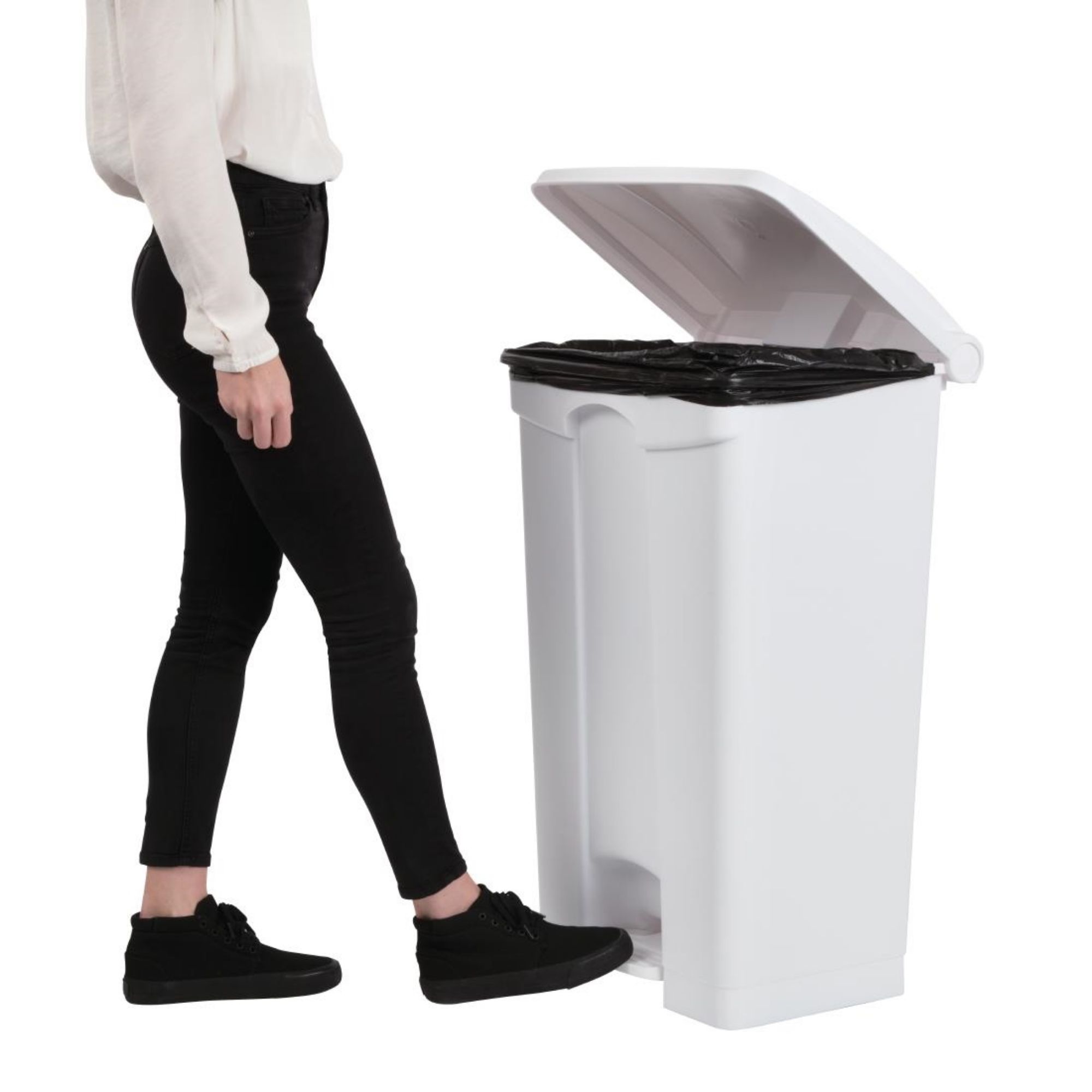 Picture of Jantex Kitchen Pedal Bin White 87Ltr