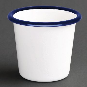 Picture of Olympia Enamel Sauce Cup White and Blue (Pack of 6)