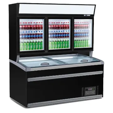 Picture of CombiSteel Wall Mounted Cold&Freezer Unit Black 3 Glass Door