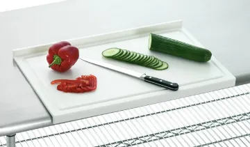 Picture of Bartscher Cutting board PE, stop-edge, white
