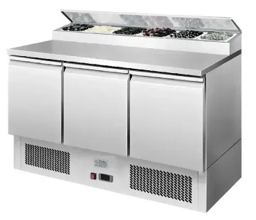 Picture of Ice-A-Cool ICE3853GR 3 Door Refrigerated Saladette Prep Counter 380 Litres