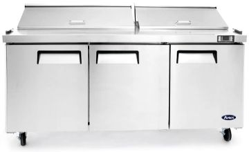 Picture of Atosa MSF8304 Heavy Duty 3 Door Prep Fridge 930 Litres, with 18 x 1/6 GN pans