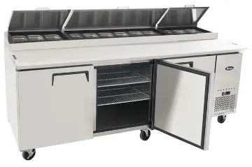 Picture of Atosa MPF8203 Heavy Duty Double Door Pizza Table 523 Litres, with 12 x 1/3GN Pans