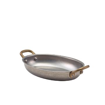 Picture of GenWare Vintage Steel Oval Dish 18.5 x 13.5cm - Pack of 6