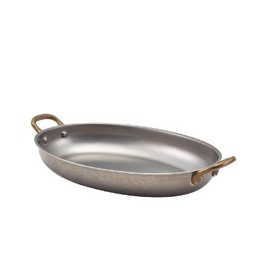 Picture of GenWare Vintage Steel Oval Dish 24.5 x 17.5cm - Pack of 6