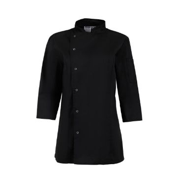 Picture of Whites Ladies Fitted Chef Jacket Black Size XS