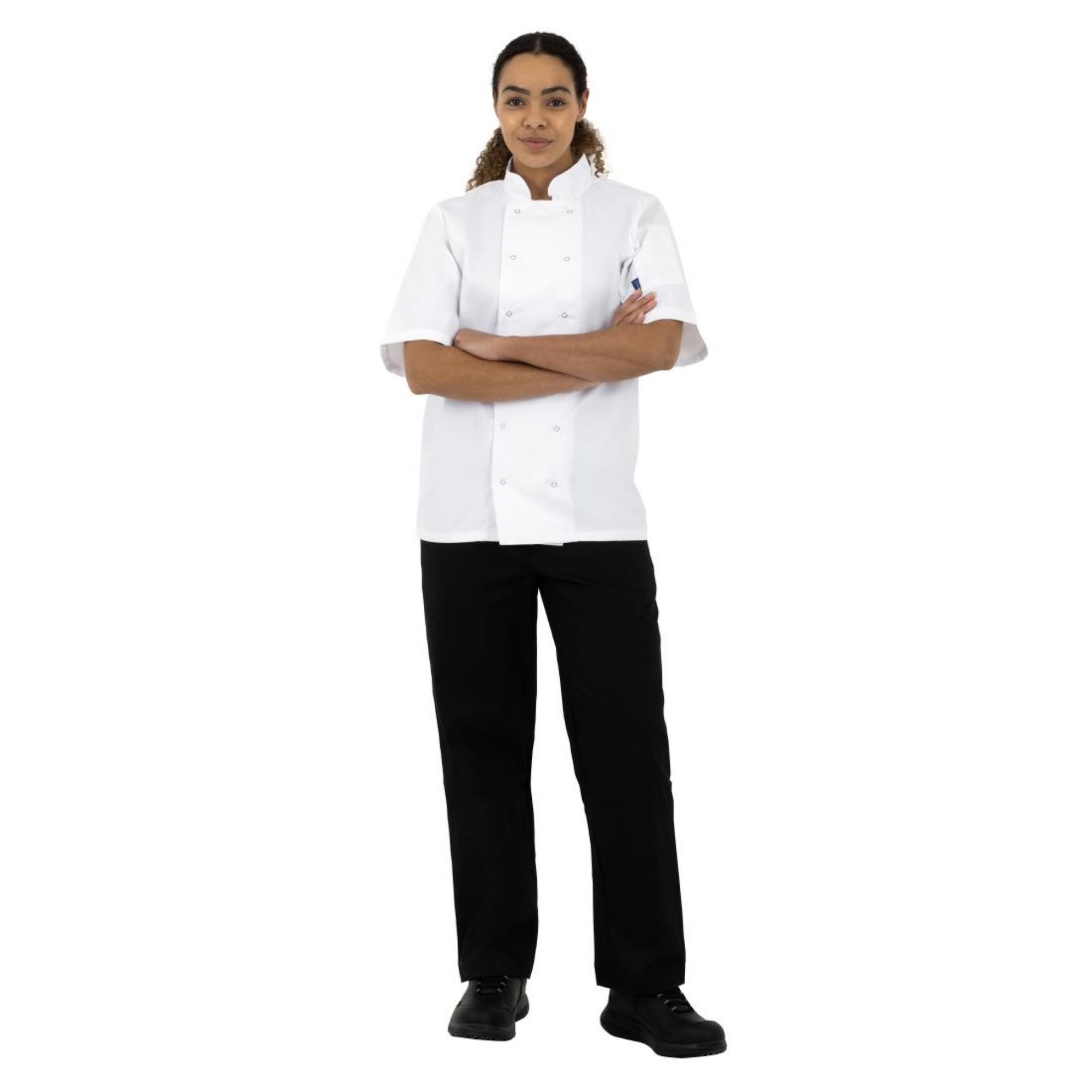 Picture of Whites Boston Unisex Short Sleeve Chefs Jacket White Medium (5 Pack)