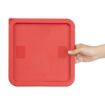 Picture of Hygiplas Square Food Storage Container Lid Red Large