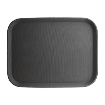 Picture of Olympia Kristallon Polypropylene Rectangular Non-Slip Tray Black 457mm