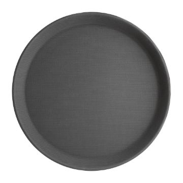 Picture of Olympia Kristallon Polypropylene Round Non-Slip Tray Black 280mm
