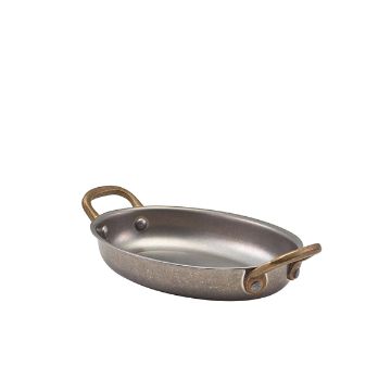 Picture of GenWare Vintage Steel Oval Dish 16.5 x 12.5cm - Pack of 6