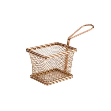 Picture of Copper Serving Fry Basket Rectangular 10 x 8 x 7.5cm - Pack of 6