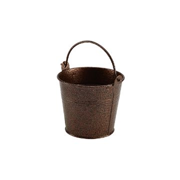 Picture of Galvanised Steel Hammered Serving Bucket 10cm Dia Copper - Pack of 12