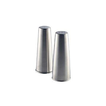 Picture of Genware Stainless Steel Conical Salt & Pepper Set - Pack of 12