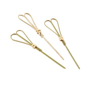 Picture of Bamboo Heart Shape Looped Wooden Skewers 12cm (100pcs)