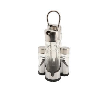 Picture of Genware Oil  Vinegar & Cruet Set with Stand