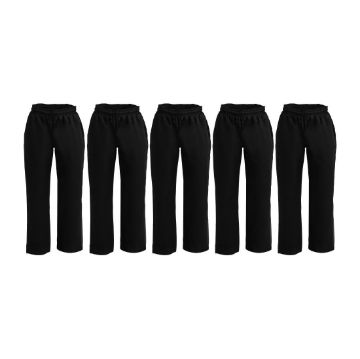 Picture of Whites Vegas Chef Trousers Polycotton Black S (5 Pack)