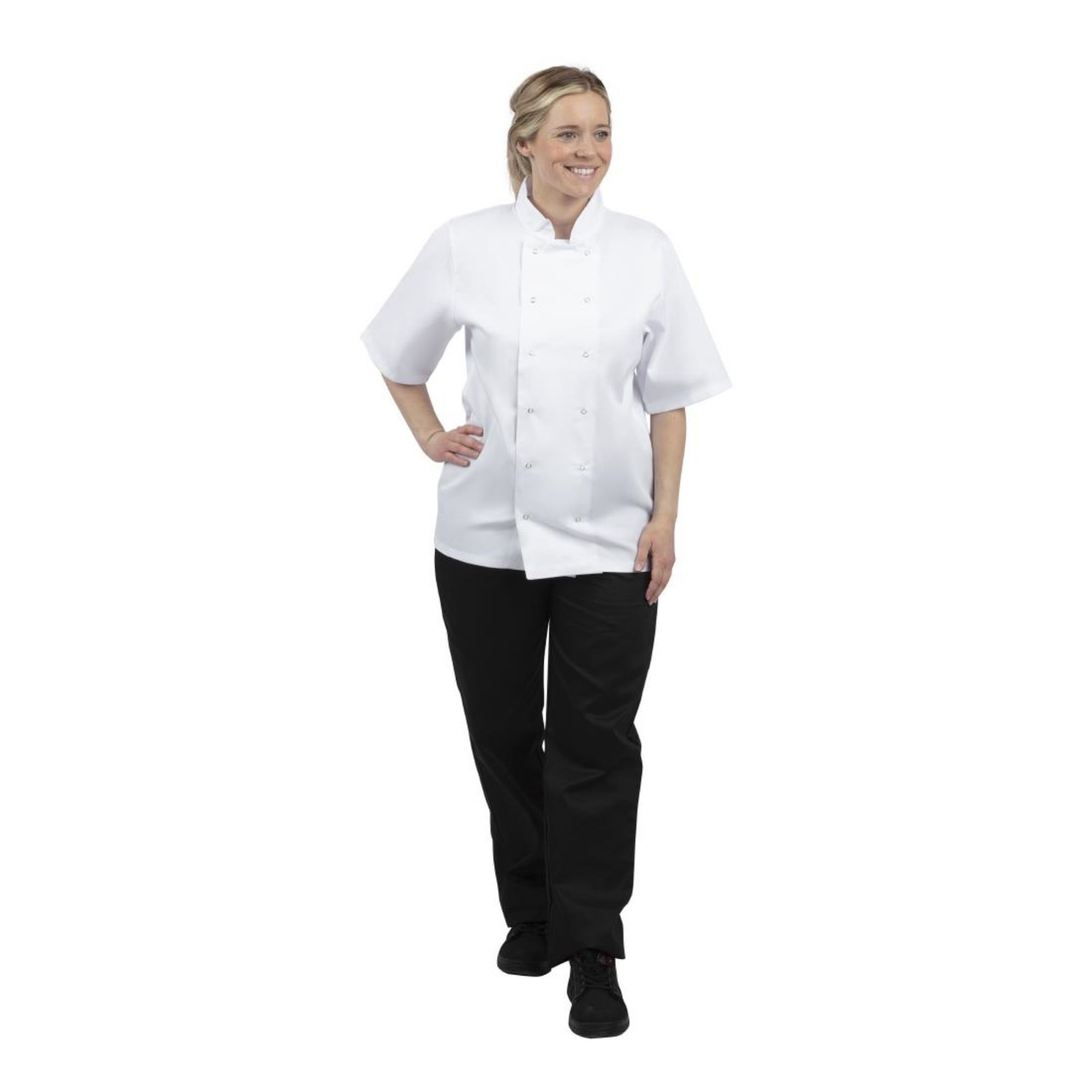 Picture of Whites Boston Unisex Short Sleeve Chefs Jacket White L